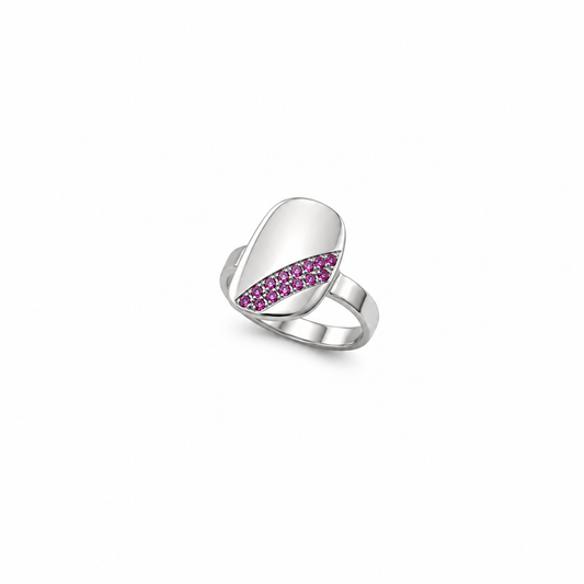 Blush Nail Ring - Sterling Silver with Pink Sapphires