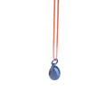 Minimalist Blue Metallic Pendant - Sterling Silver with Blue Lacquer