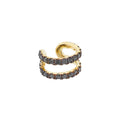 Noir Pulse - 18K Gold Ear Cuff with Black Diamonds