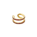 Ruby Spiral - 18K Gold Ear Cuff with Rubies