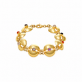 Mushroom Muse - Sterling Silver  Bracelet with Semiprecious Stones