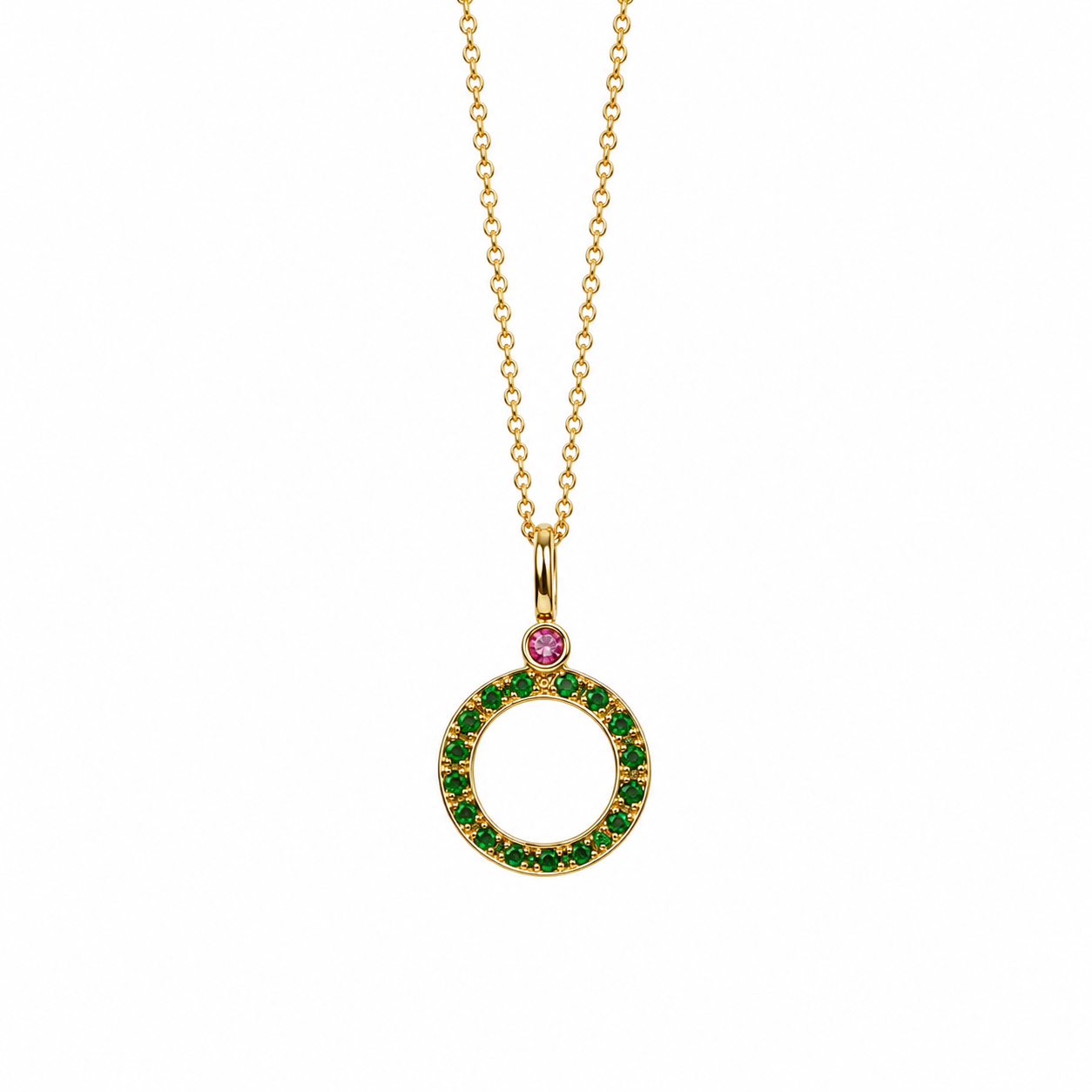 Gemlight Pendant - 18K Gold with Amethyst & Tsavorite by Bed of Stones Jewelry
