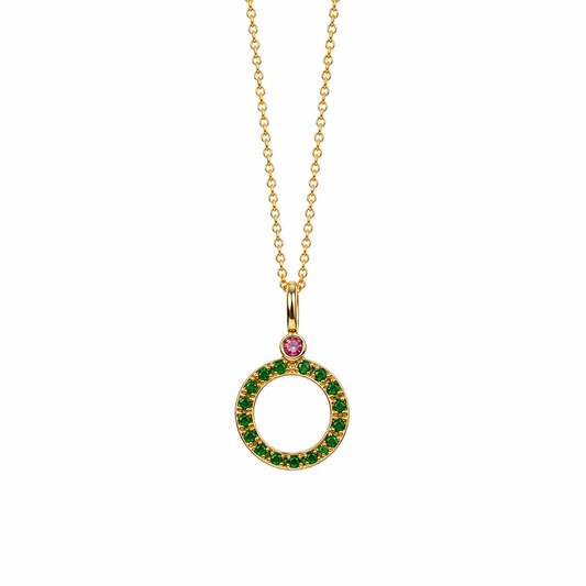 Gemlight Pendant - 18K Gold with Amethyst & Tsavorite