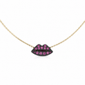 Lip Luxe - 18K Gold Pendant with Pink Sapphire
