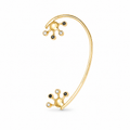 Nova Loop - 18K Gold Ear Cuff with Black & White Diamonds