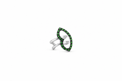Verdant Lux Ear Cuff - Sterling Silver with Tsavorite by Bed of Stones Jewelry

