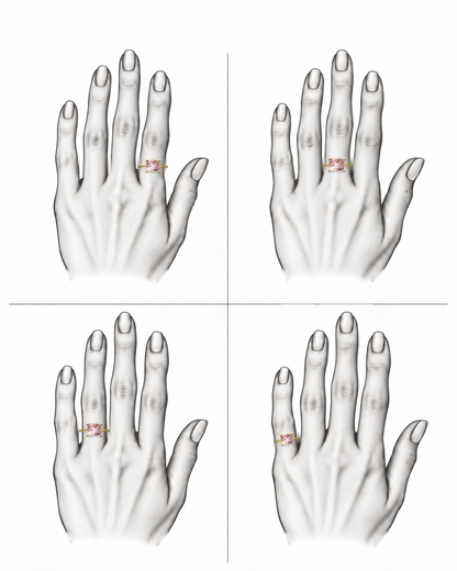Golden Geometry - 18K Gold Ring with Grey Amethyst by Bed of Stones Jewelry, illustration showing ring placement