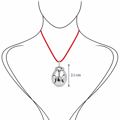Silver Bow Drop - Baroque Freshwater Pearl Pendant in Sterling Silver (925) by Bed of Stones Jewelry, illustration showing pendant placement