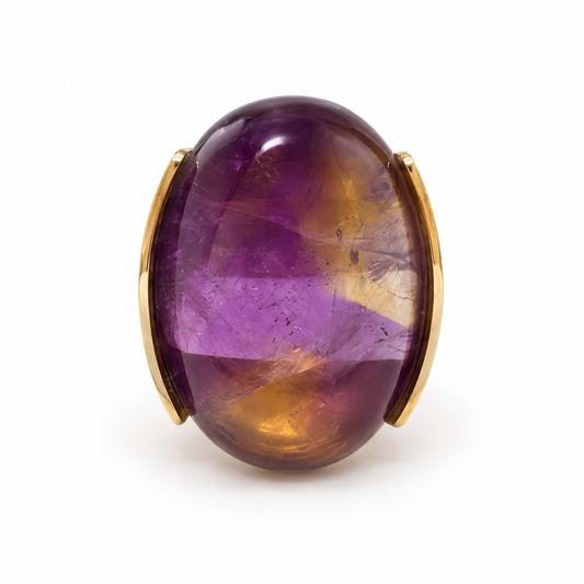 Twilight Stone - Sterling Silver Ring with Ametrine, Amethyst & Yellow Sapphire by Bed of Stones Jewelry