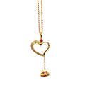 Cosmic Love Drop - 18K Gold Pendant with Diamonds & Pink Sapphire