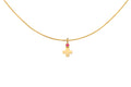 Gem Cross Charm - 18K Gold Cross Pendant with Pink Sapphire