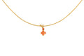 Pavé Gem Cross - 18K Gold Cross Pendant with Orange Sapphire