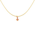 Pavé Gem Cross - 18K Gold Cross Pendant with Rubies