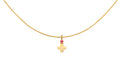 Gem Cross Charm - 18K Gold Cross Pendant with Pink Sapphire