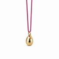 Minimalist Gold Metallic Pendant - Sterling Silver with Golden Lacquer