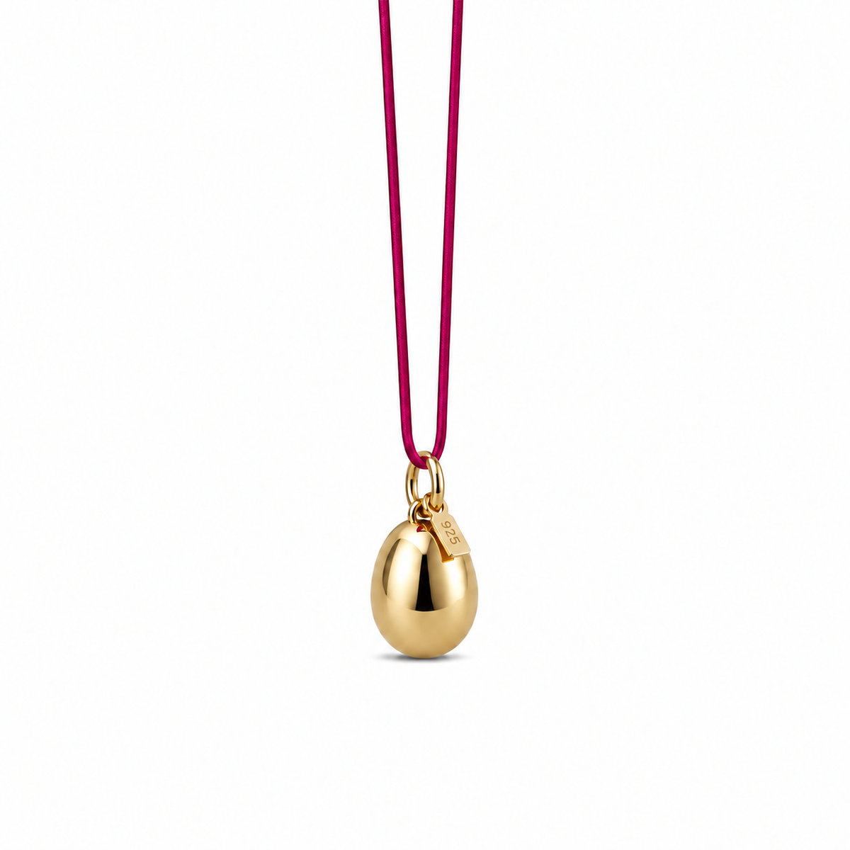 Minimalist Gold Metallic Pendant - Sterling Silver with Golden Lacquer by Bed of Stones Jewelry