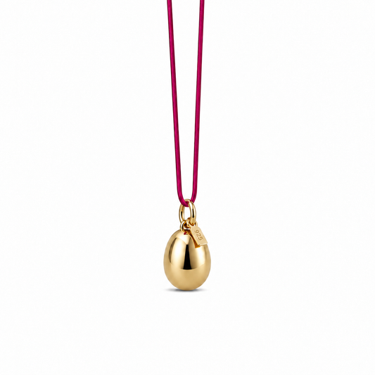 Minimalist Gold Metallic Pendant - Sterling Silver with Golden Lacquer by Bed of Stones Jewelry