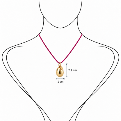 Minimalist Gold Metallic Pendant - Sterling Silver with Golden Lacquer by Bed of Stones Jewelry, illustration showing pendant placement