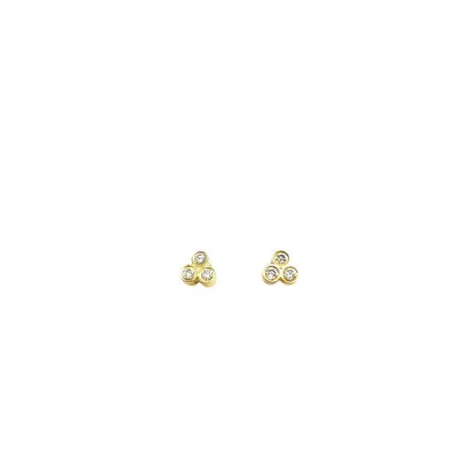 Earrings ,in 18k yellow gold with 0.08ct white diamonds Σκουλαρικια , 18κ κιτρινο χρυσο με0.08κ λευκο μπριαν