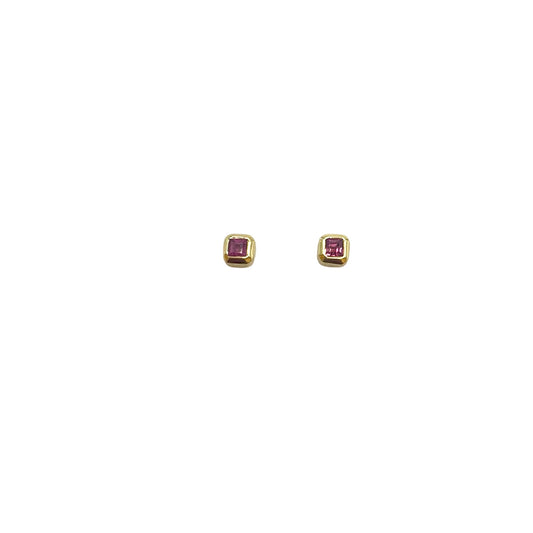 Earrings ,in 18k Yellow Gold with 0.09ct Rubbies Σκουλαρικια, 18κ Κιτρινι Χρυσο με 0.09 Ρουμπινια