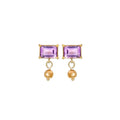 Amethyst Glow - 18K Gold Earrings with Amethyst