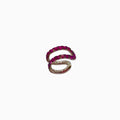 Pink Pulse - Sterling Silver (925) Ear Cuff with Pink Sapphires
