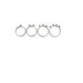 Pompon Parade - 925 Silver Connected Rings