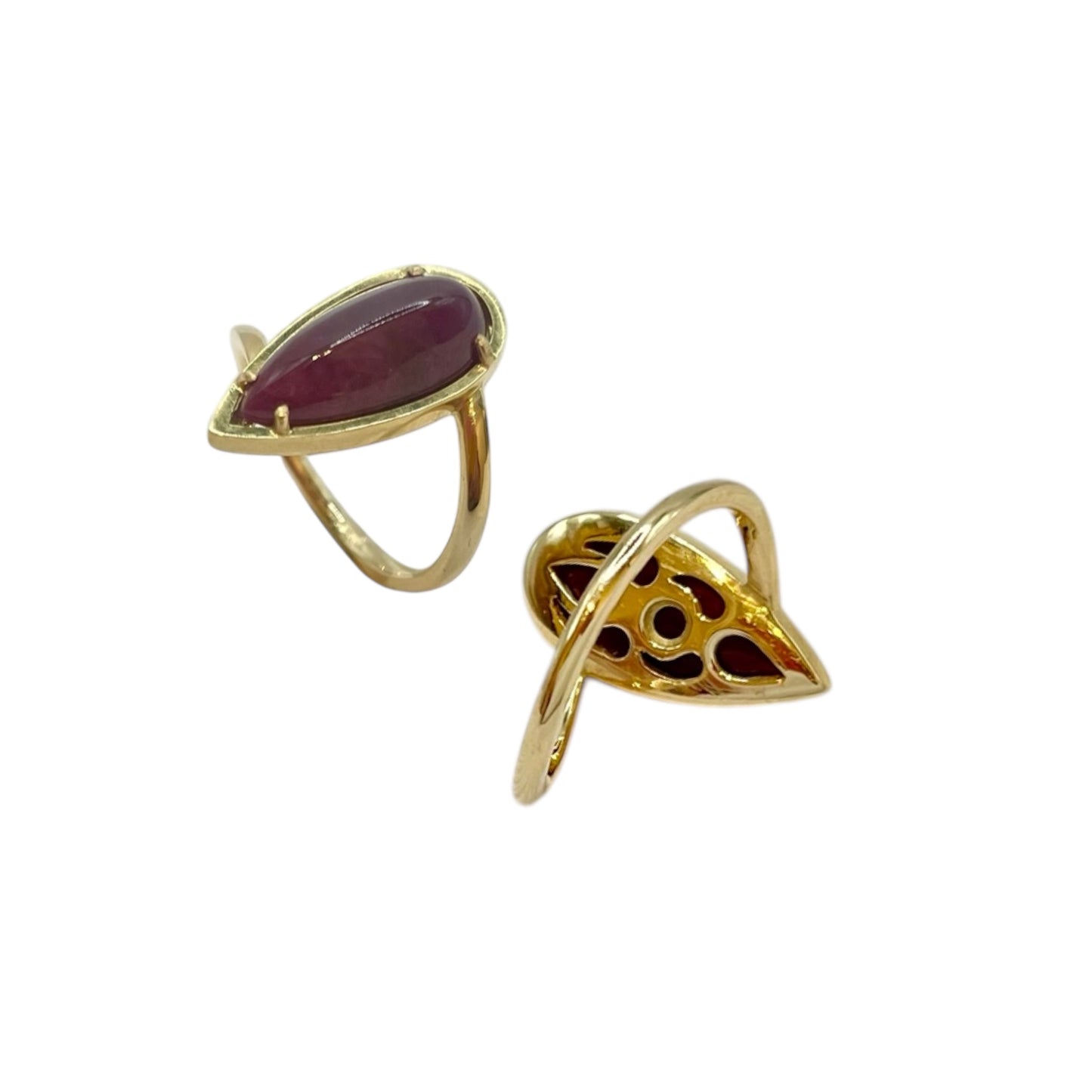 Ring in18k Yellow Gold with Indian Ruby Δαχτυλιδι 18κ Κιτρινο Χρυσο με Indian Ruby