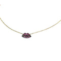 Lip Luxe - 18K Gold Pendant with Pink Sapphire
