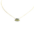 Lip Luxe - 18K Gold Pendant with Black Diamonds