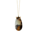 Agate Horizon - Natural Agate Pendant set in 18K Gold with Citrine