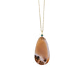 Agate Horizon - Natural Agate Pendant set in 18K Gold with Blue Topaz