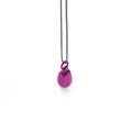 Minimalist Fuchsia Metallic Pendant - Sterling Silver with Fuchsia Lacquer