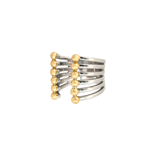 Prismatic Line Ring Gold Sphere