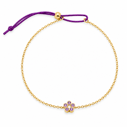 Rosette - 18K Gold Bracelet with Amethysts by Bed of Stones Jewelry