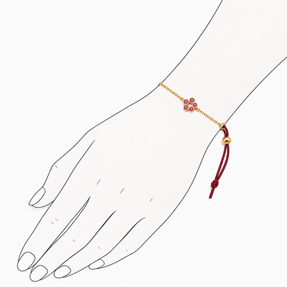 Rosette 18K Gold Bracelet by Bed of Stones Jewelry, illustration showing wrist placement