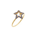 Midnight Spark - 18K Gold Ring with Blue Sapphires