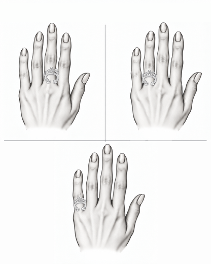 Silver Apex Ring - Sterling Silver by Bed of Stones Jewelry, illustration showing ring placement