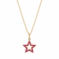 Stellar Bloom - 18K Gold Pendant with Ruby & Diamonds