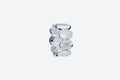 Topaz Edge Band - Sterling Silver & Platinum Plated with Blue Topaz