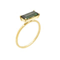 Golden Geometry - 18K Gold Ring with Green Tourmaline