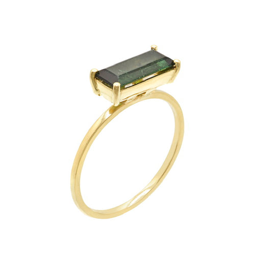 Ring in 18k Yellow Gold & green tourmaline