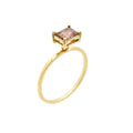 Golden Geometry - 18K Gold Ring with Grey Amethyst