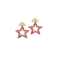 Stellar Bloom - 18K Gold Earrings with Ruby & Diamonds