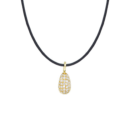 Diamond Sheen - 18K Gold Pendant with White Diamonds by Bed of Stones Jewelry
