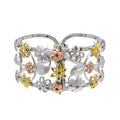 Tricolor Garden Dance - Sterling Silver (925) Cuff Bracelet