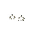 Silver Swing Stud Earrings - Sterling Silver with Blue Sapphire