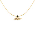 Molten Dot - 18K Gold Pendant with  Iolite & Enamel