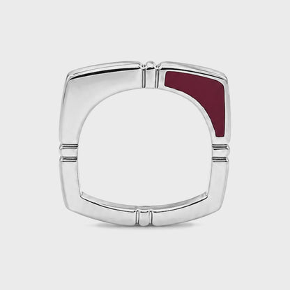 Rouge Noir Duo Ring - Sterling Silver with Enamel