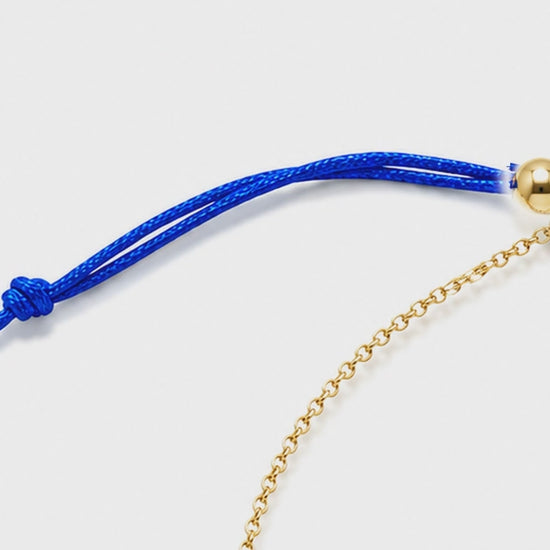 Rosette - 18K Gold Bracelet with Blue Sapphires by Bed of Stones Jewelry